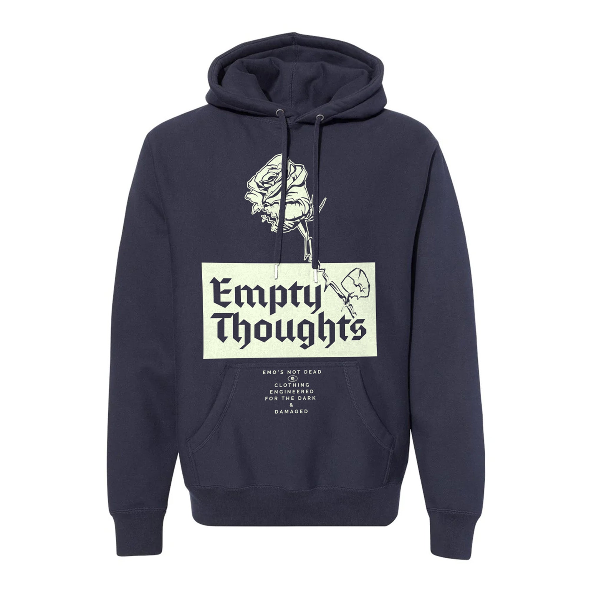 Navy blue hoodie with &