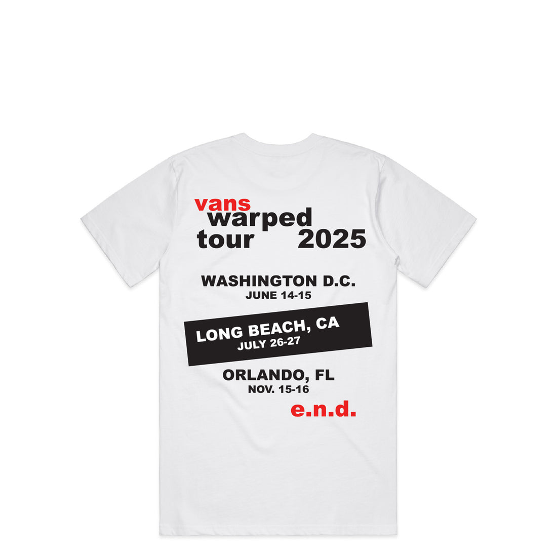 E.N.D. Vans Warped Tour Bootleg Tee
