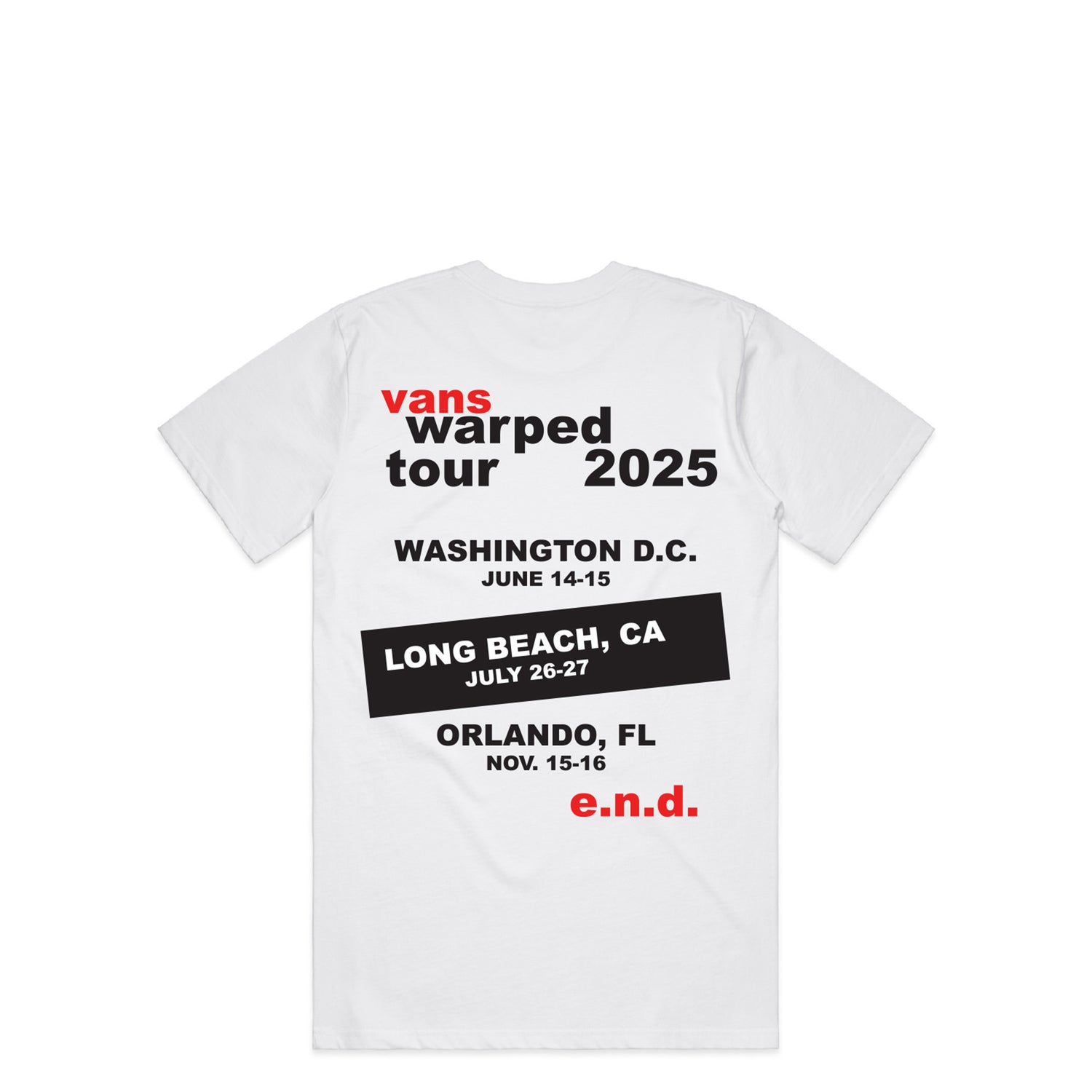 E.N.D. Vans Warped Tour Bootleg Tee
