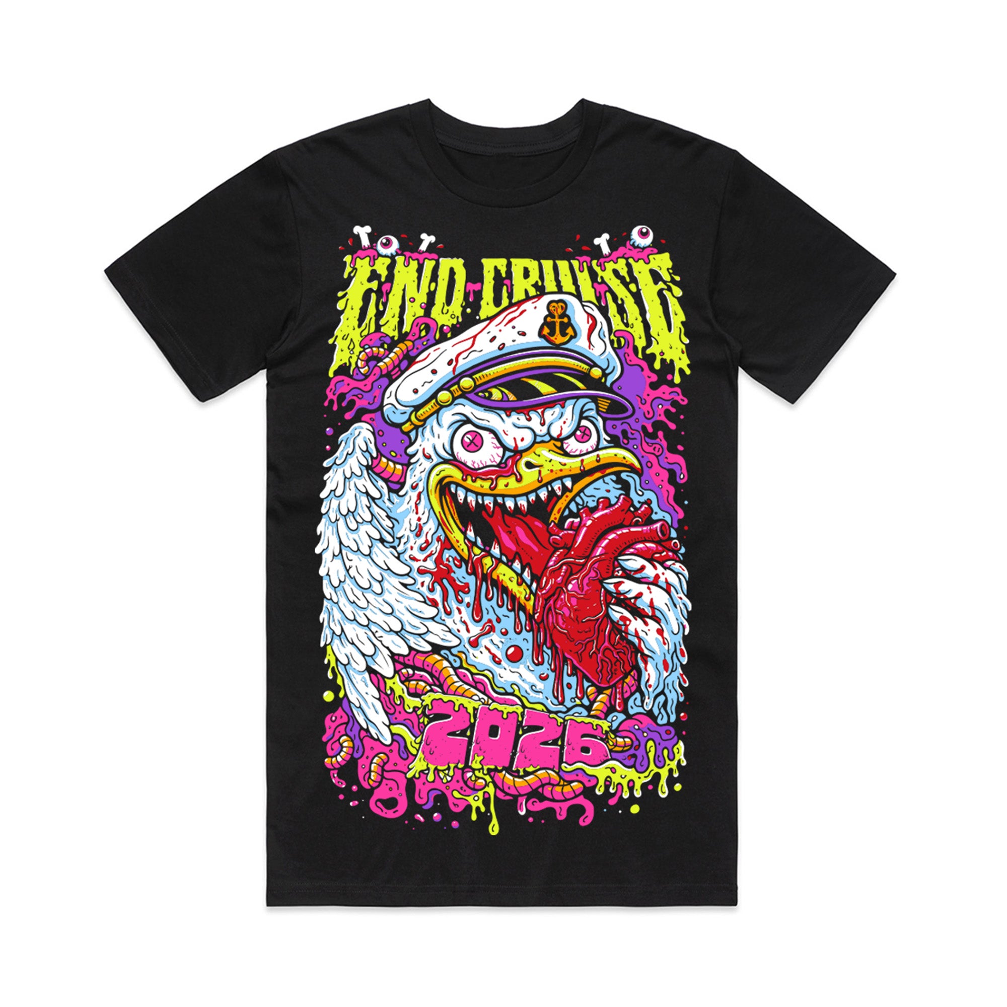 Psychotic Seagull Tee - Black