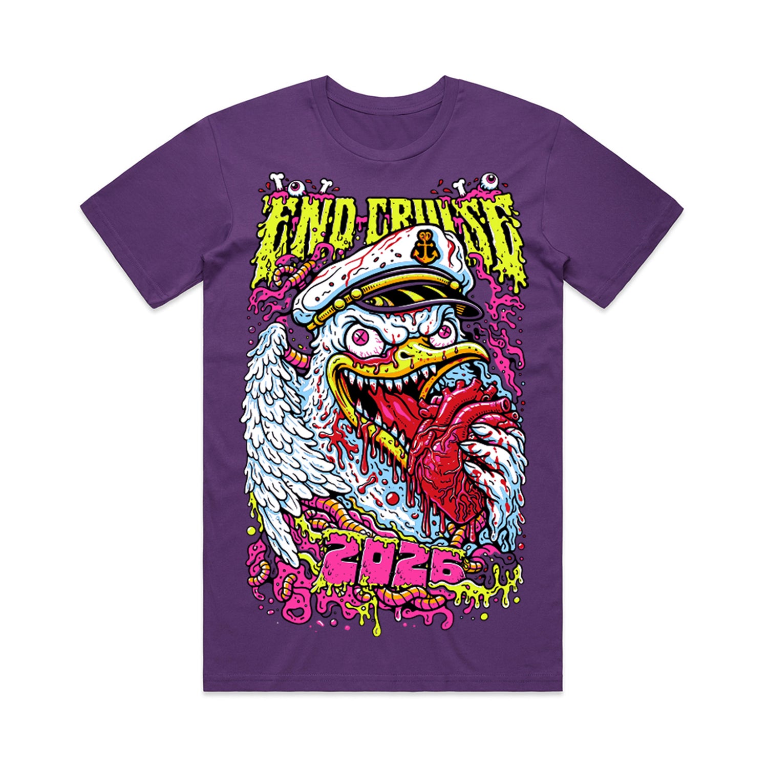 Psychotic Seagull Tee - Purple