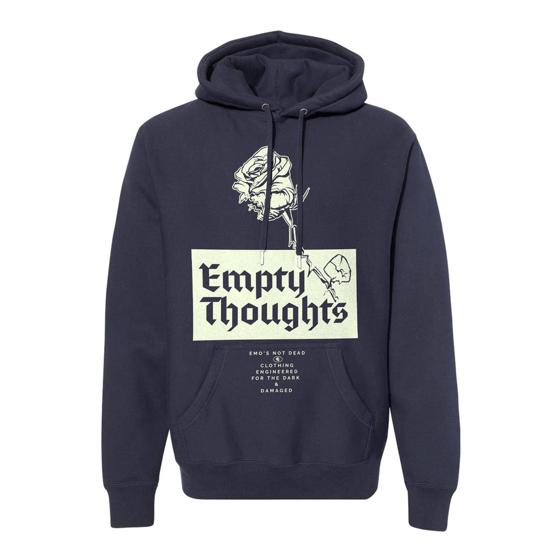 Navy blue hoodie with &