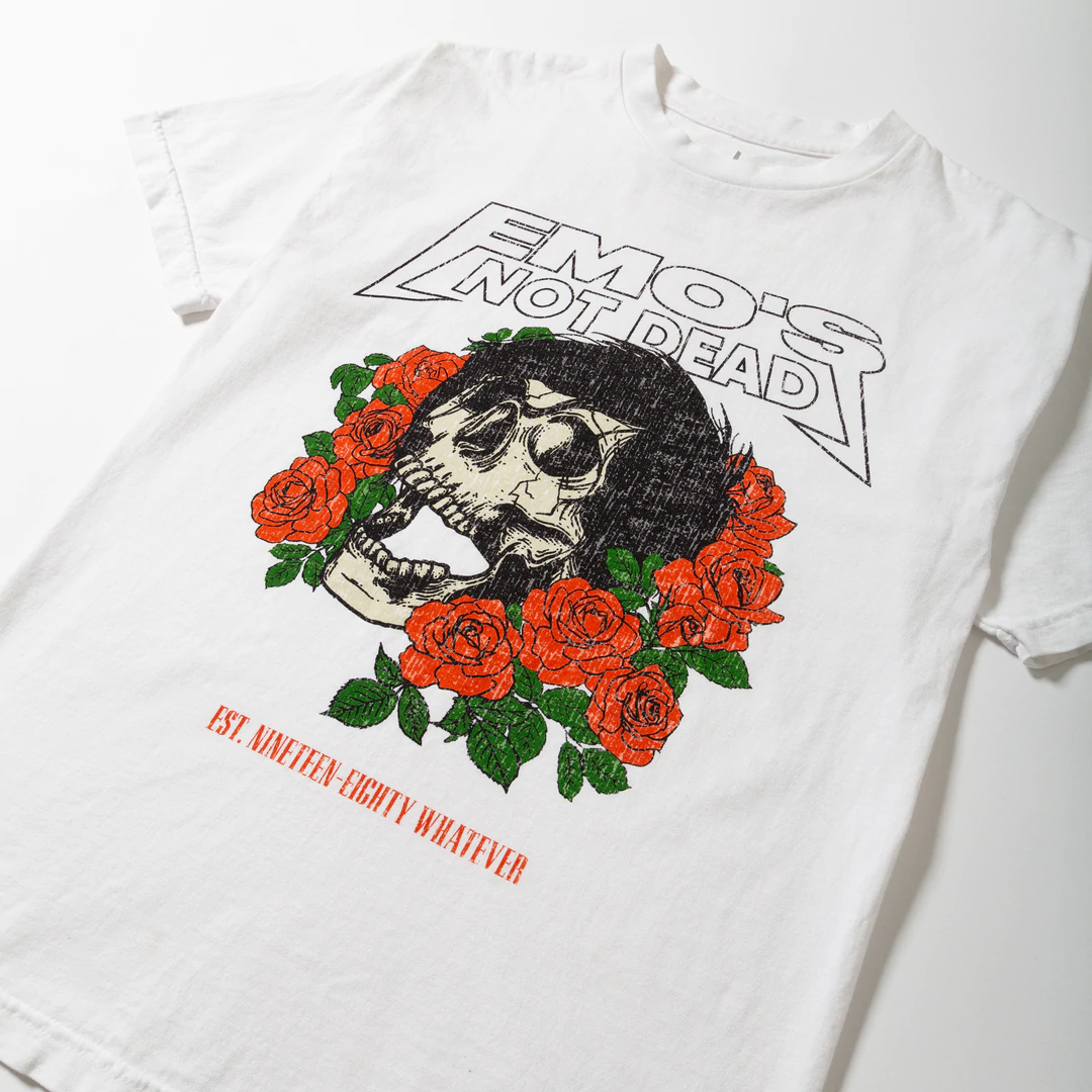 White 19-80 whatever tee. Emo&