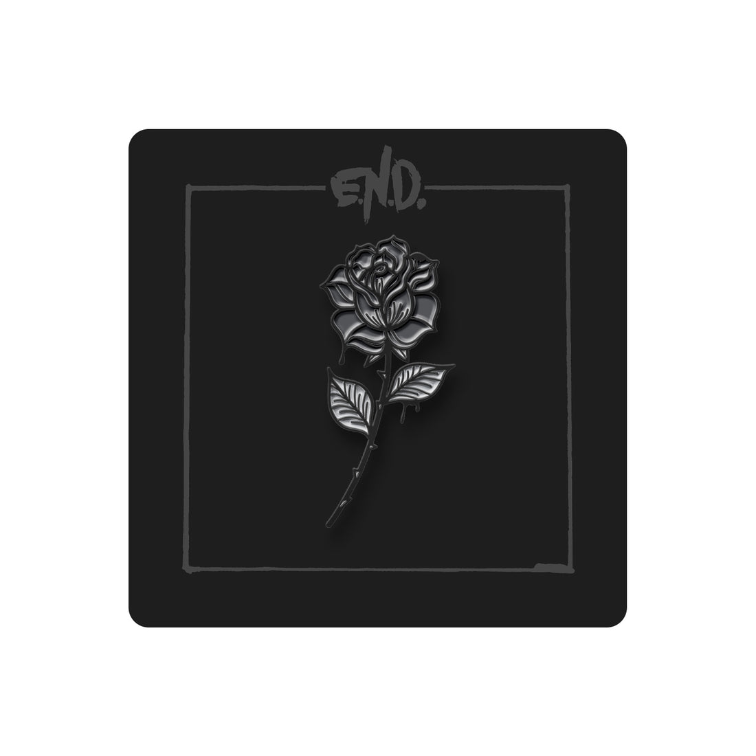 Black Rose Enamel Pin - Emo&