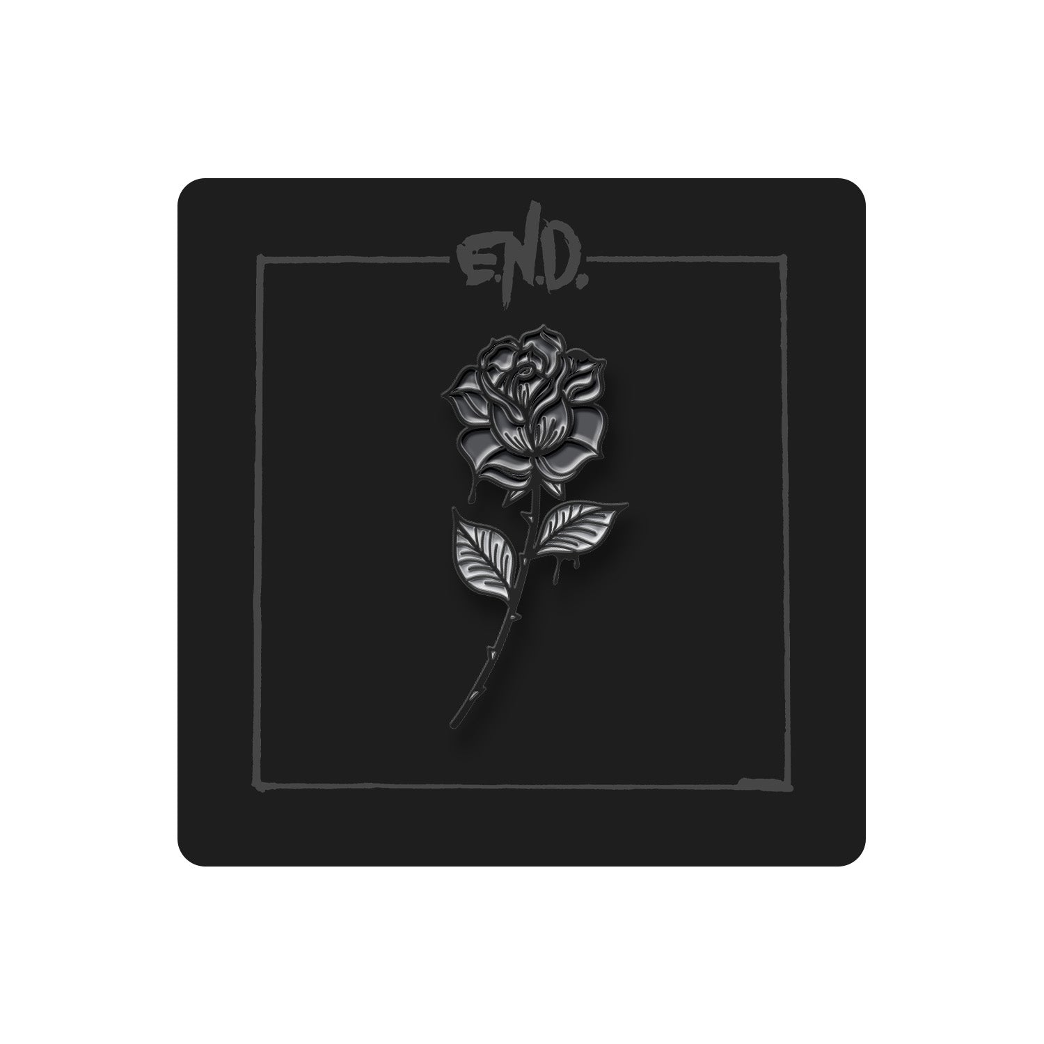 Black Rose Enamel Pin - Emo&