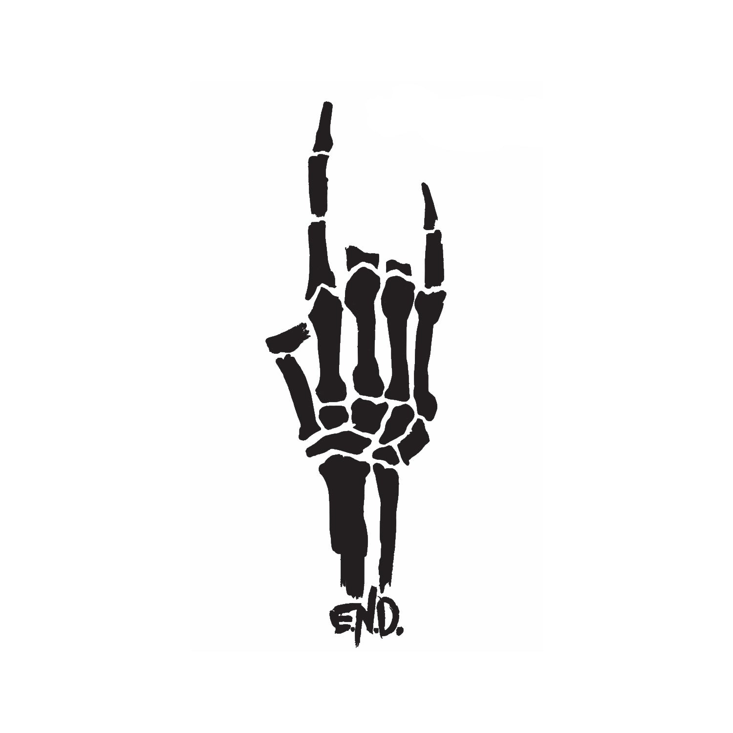 Emo’s Not Dead, Band Merch, Live Forever Sticker, Rock Hand, Skeleton