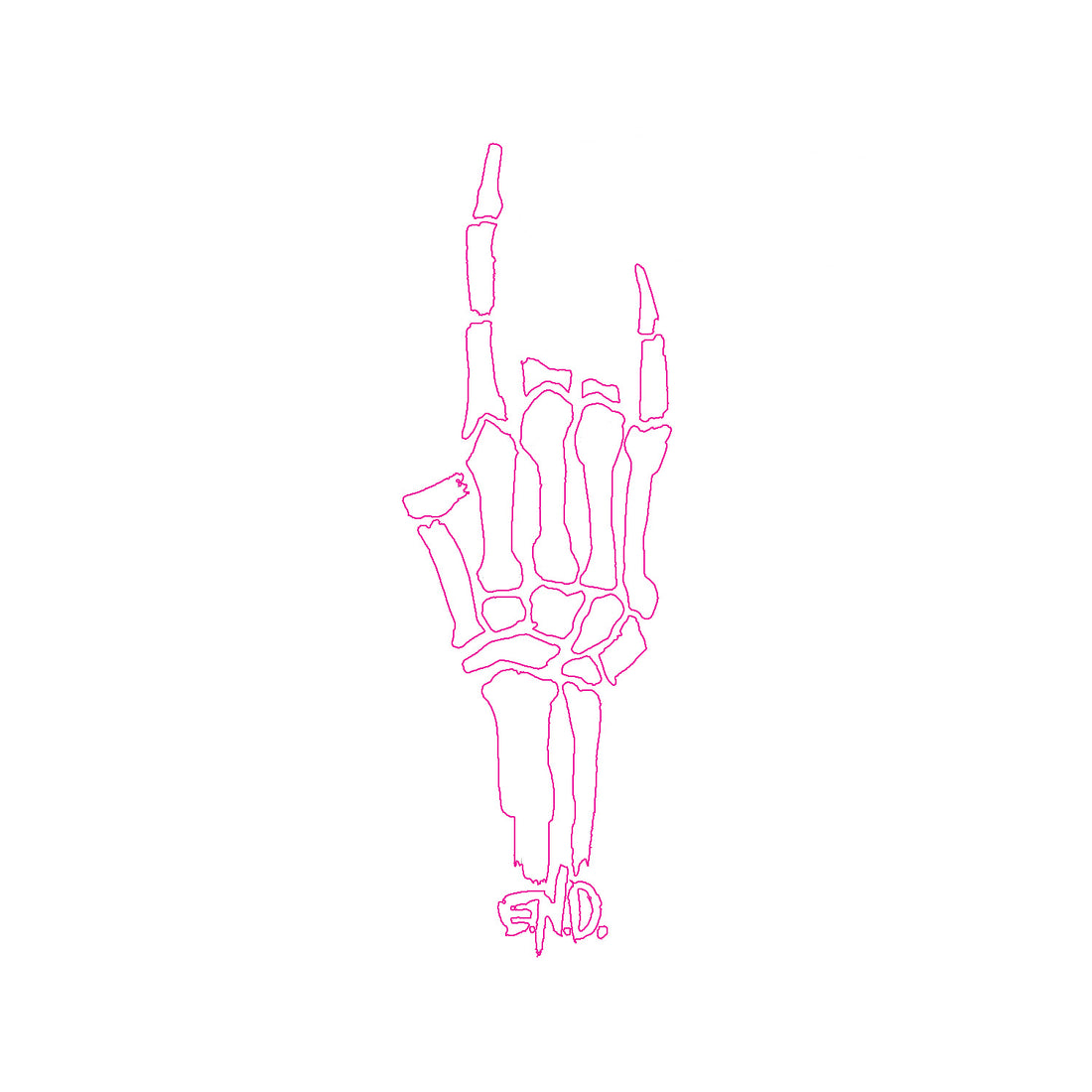 Emo’s Not Dead, Band Merch, Live Forever Sticker, Rock Hand, Skeleton