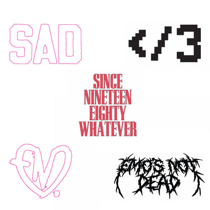 Emo’s Not Dead, Band Merch, Vinyl Sticker Pack 